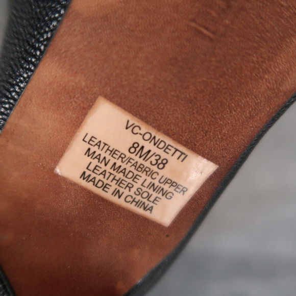 Vince Camuto Shoes Womens 8 Pump Stiletto Heel Zip Open Toe Black Straps Ondetti - Picture 12 of 14